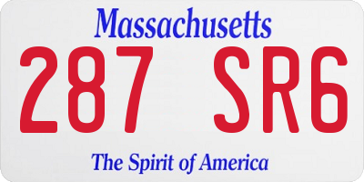MA license plate 287SR6