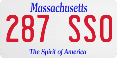 MA license plate 287SS0