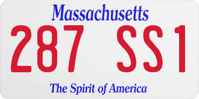 MA license plate 287SS1