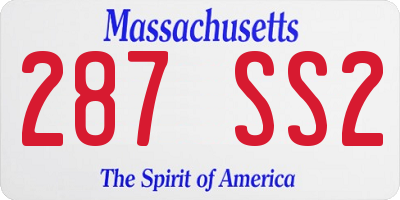 MA license plate 287SS2