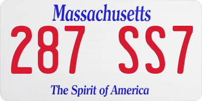 MA license plate 287SS7