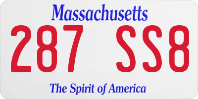 MA license plate 287SS8