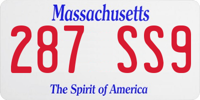 MA license plate 287SS9