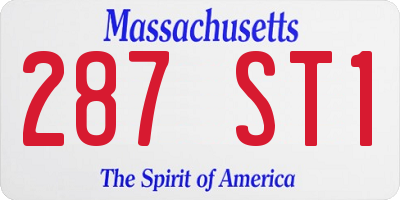 MA license plate 287ST1