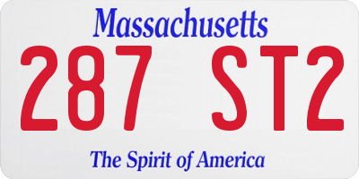 MA license plate 287ST2