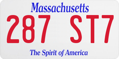 MA license plate 287ST7
