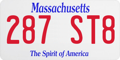 MA license plate 287ST8
