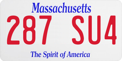 MA license plate 287SU4