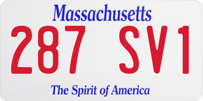 MA license plate 287SV1