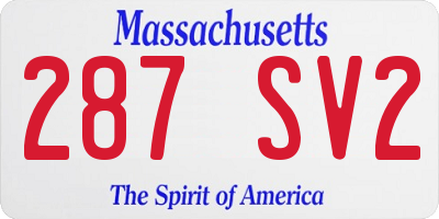 MA license plate 287SV2