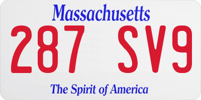 MA license plate 287SV9