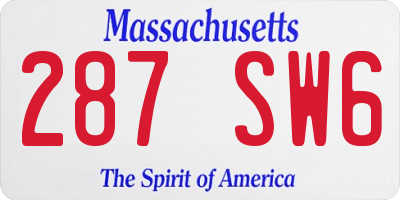 MA license plate 287SW6