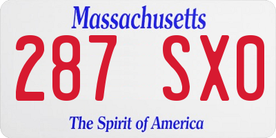 MA license plate 287SX0