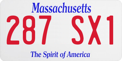 MA license plate 287SX1