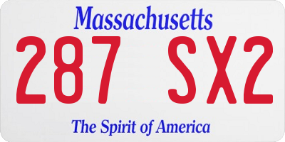 MA license plate 287SX2