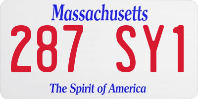 MA license plate 287SY1