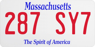 MA license plate 287SY7