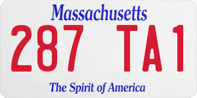 MA license plate 287TA1