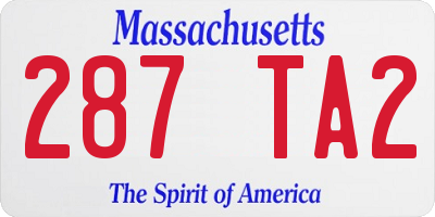 MA license plate 287TA2