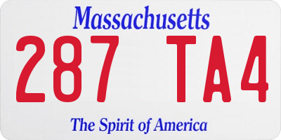 MA license plate 287TA4