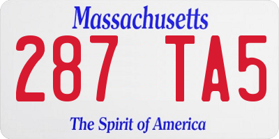 MA license plate 287TA5