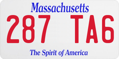 MA license plate 287TA6
