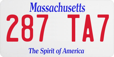 MA license plate 287TA7