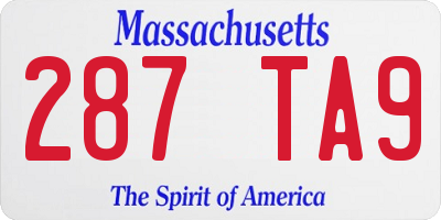 MA license plate 287TA9
