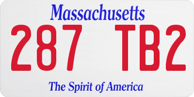 MA license plate 287TB2