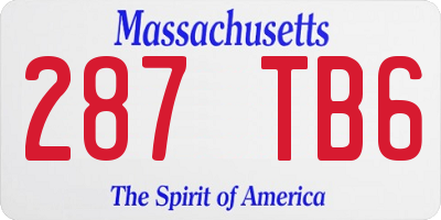 MA license plate 287TB6