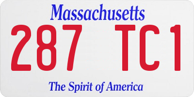 MA license plate 287TC1