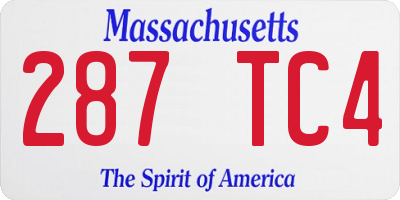MA license plate 287TC4