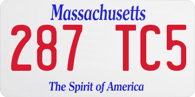 MA license plate 287TC5