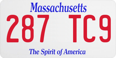 MA license plate 287TC9