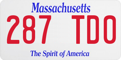 MA license plate 287TD0