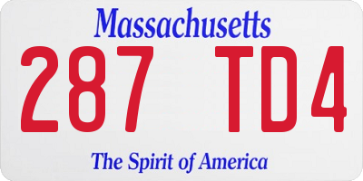 MA license plate 287TD4