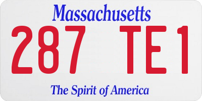 MA license plate 287TE1
