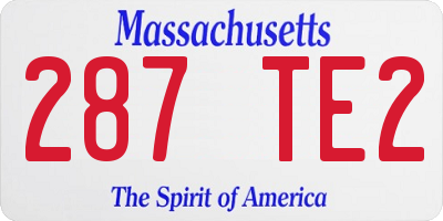 MA license plate 287TE2