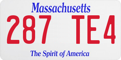 MA license plate 287TE4
