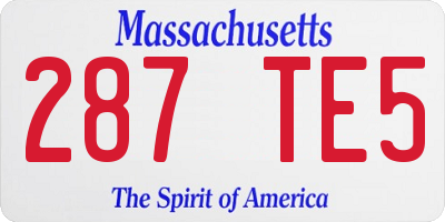 MA license plate 287TE5