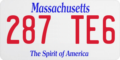 MA license plate 287TE6