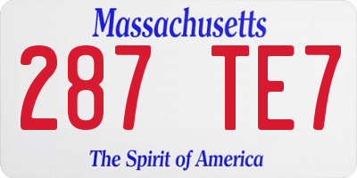MA license plate 287TE7