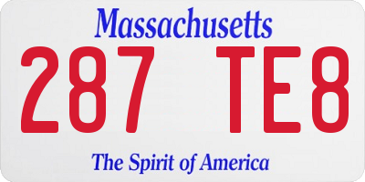 MA license plate 287TE8