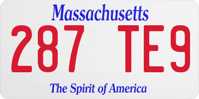 MA license plate 287TE9