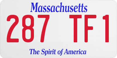 MA license plate 287TF1