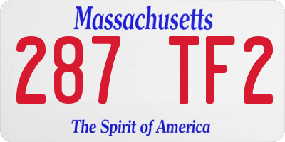 MA license plate 287TF2