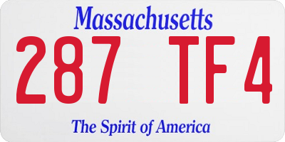 MA license plate 287TF4