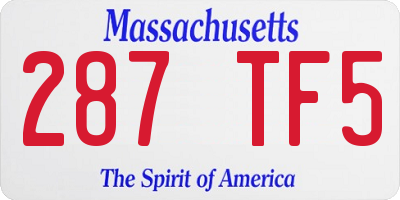 MA license plate 287TF5