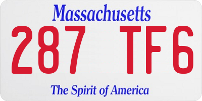 MA license plate 287TF6
