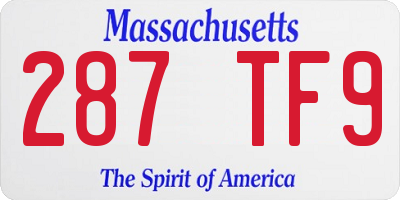 MA license plate 287TF9